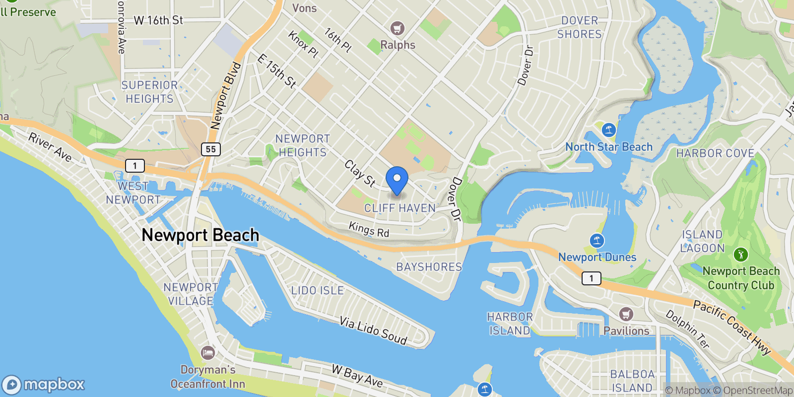 Map showing 411 Snug Harbor Road, Newport Beach, CA 92663, Newport Beach, California, United States.
