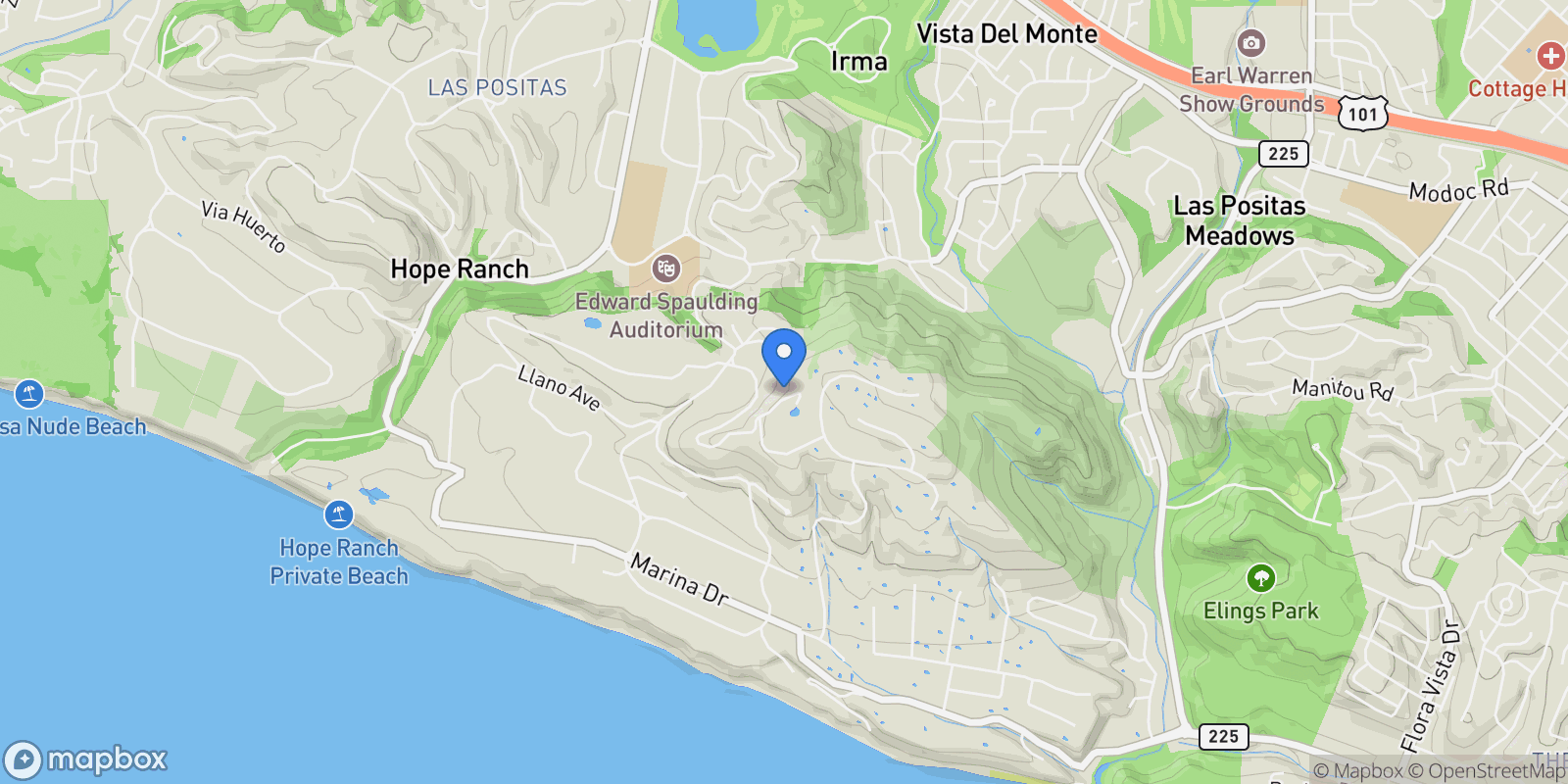 Map showing 4020 Cuervo Avenue , Hope Ranch, CA 93110, Santa Barbara, California, United States.