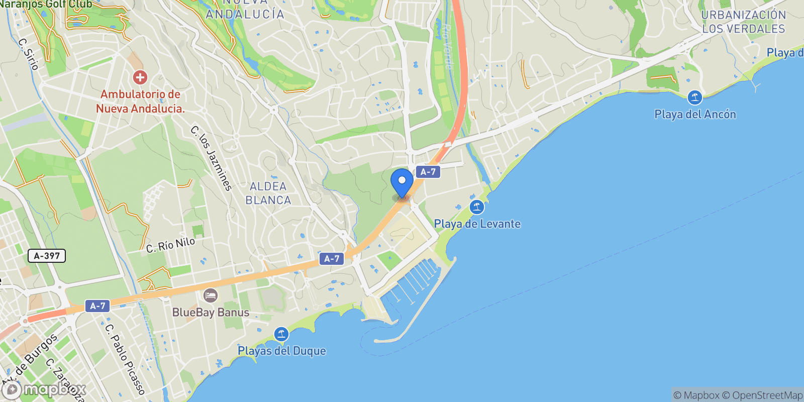 Map showing Los Granados, 29660, Marbella, Málaga, Marbella, Nueva Andalucia, Marbella, Spain.