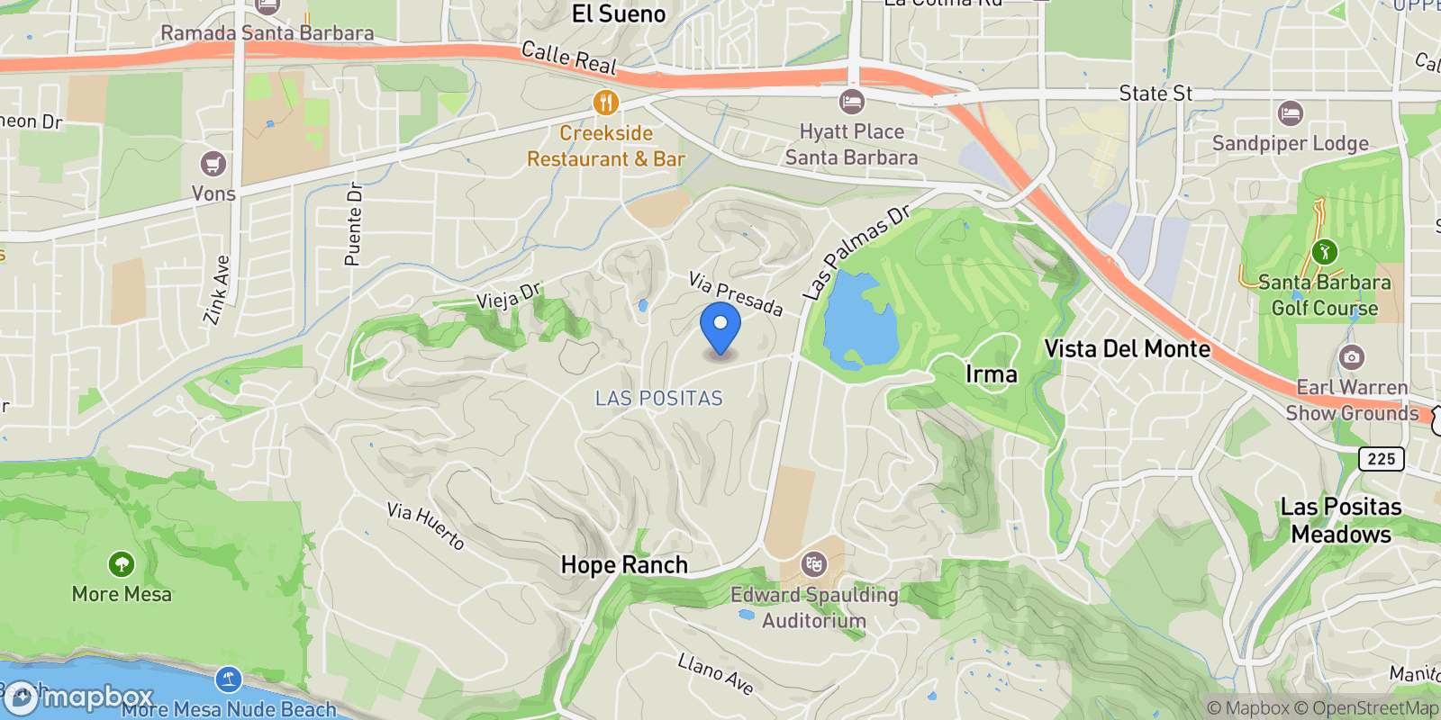 Map showing 4328 Via Esperanza , Santa Barbara, CA 93110, Santa Barbara, California, United States.