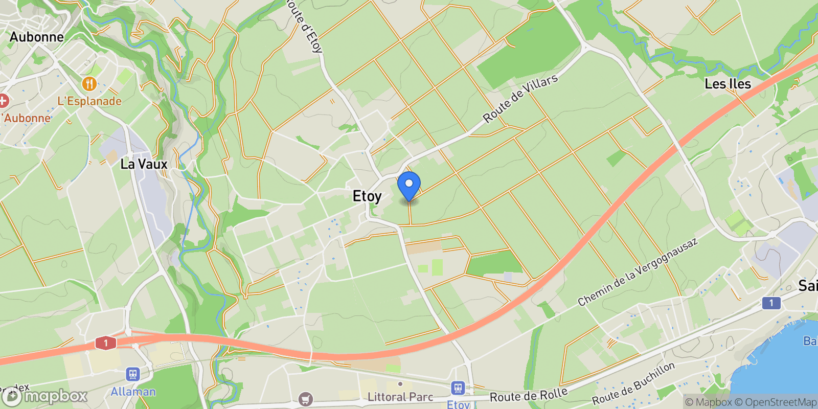 Map showing Etoy, Vaud, Switzerland.