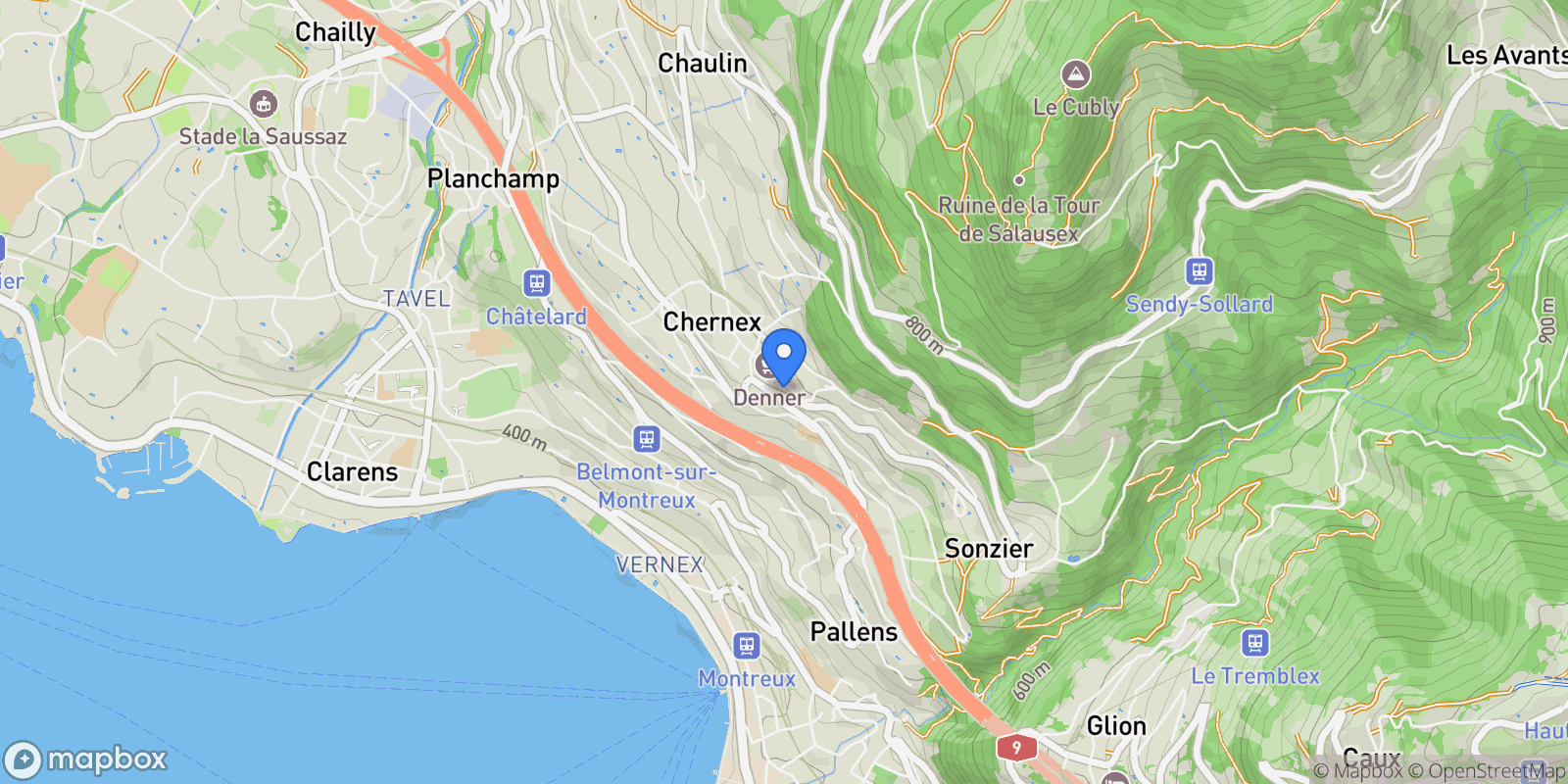 Map showing Montreux, Vaud, Switzerland.