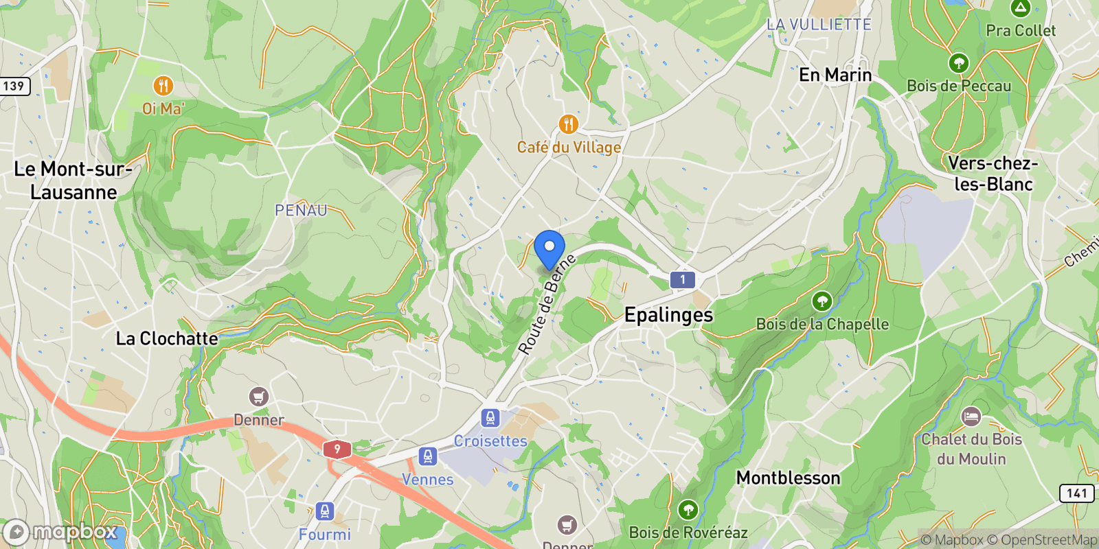 Map showing Épalinges, Vaud, Switzerland.