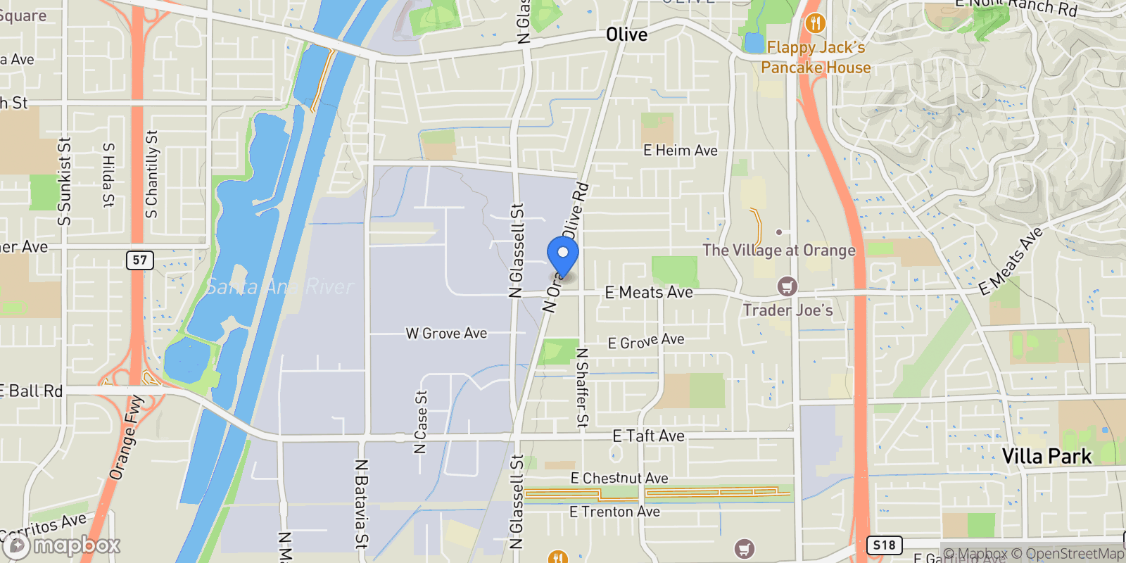 Map showing 2117 N Orange Olive Road, Orange, CA 92865, Orange, California, United States.