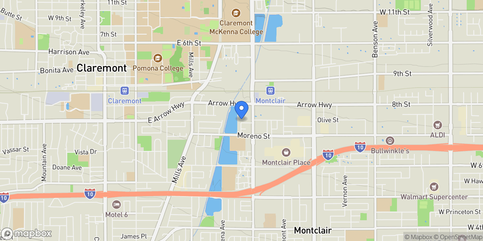 Map showing 4832 Olive Street, Montclair, CA 91763, Montclair, California, United States.