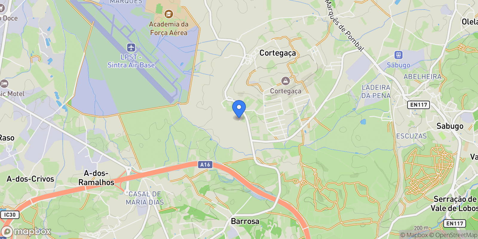 Map showing Sintra, Lisbon, Sintra, Algueirao-Mem Martins, Lisbon, Portugal.
