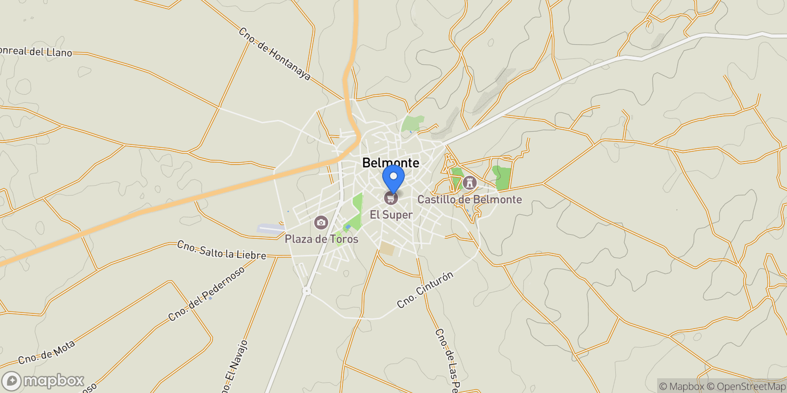 Map showing Castilla la mancha, Belmonte, CUENCA, Belmonte, Belmonte, Castile-La Mancha, Spain.