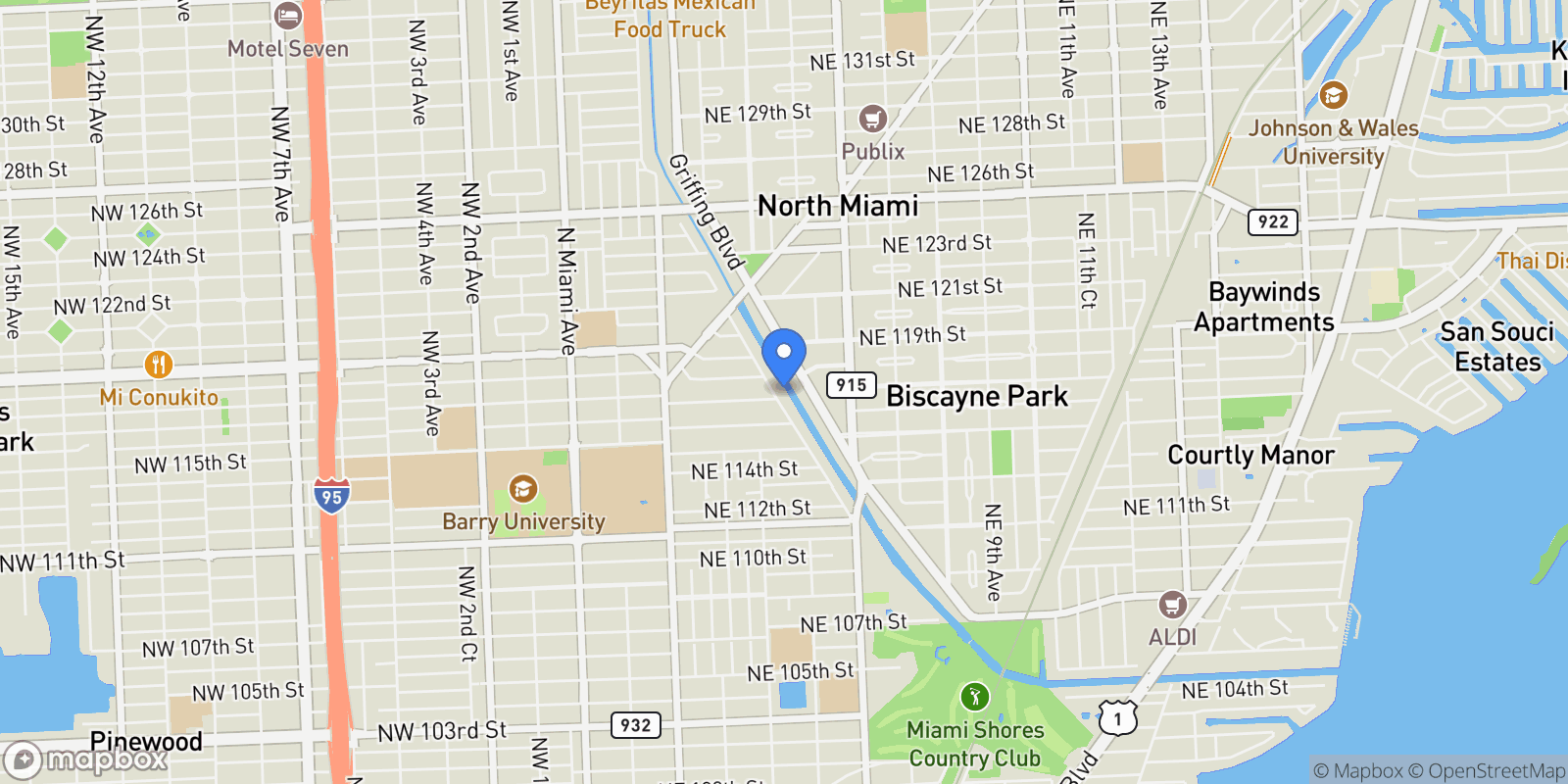 Map showing 11701 W Biscayne Canal Rd , Miami, FL 33161, Miami, Florida, United States.