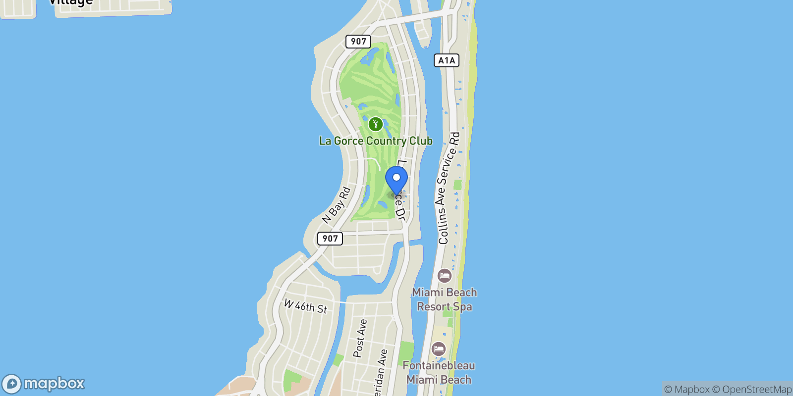 Map showing 5252 La Gorce Dr , Miami Beach, FL 33140, Miami Beach, Florida, United States.