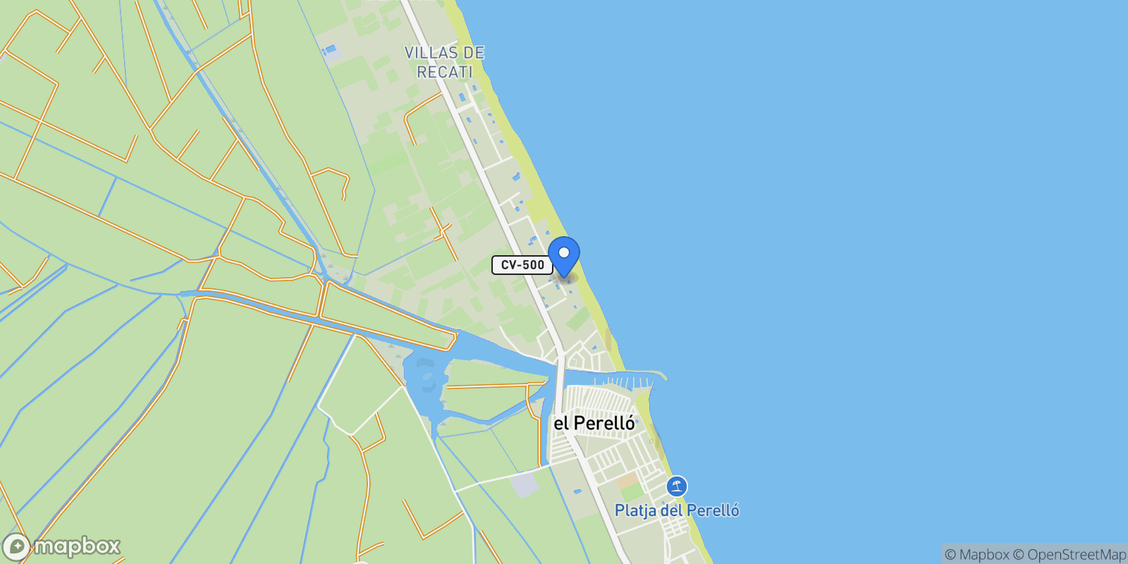 Map showing El Perellonet, Valencia, VALENCIA, Valencia, el Perellonet, Pobles del Sud, Valencia.