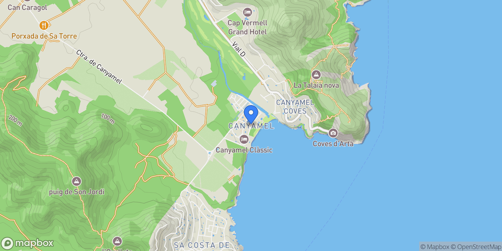 Map showing DS CANYAMEL Polígono 13 Parcela, Canyamel, Capdepera, Balearic Islands.