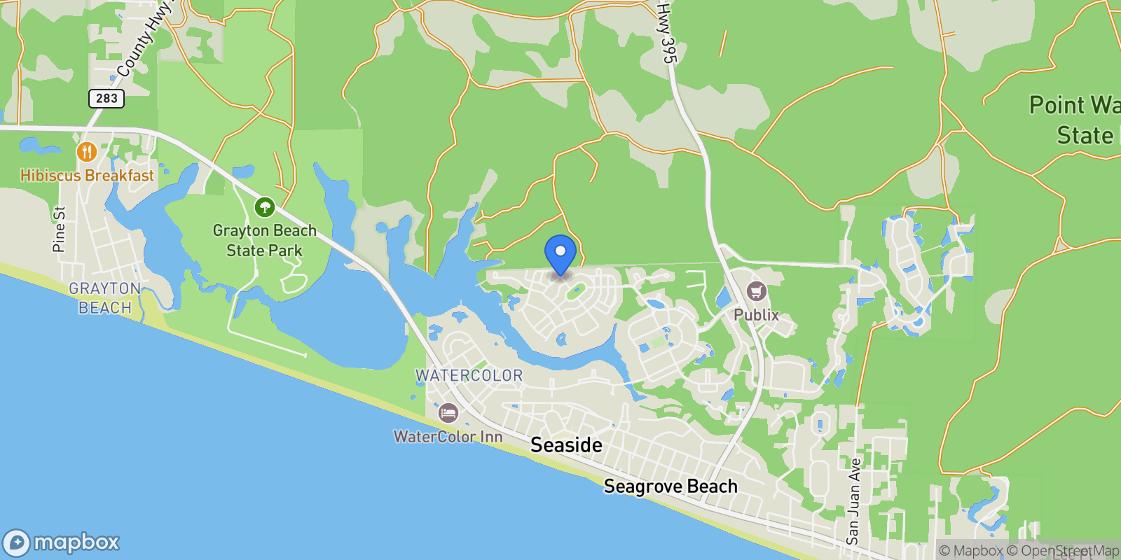 Map showing Santa Rosa Beach, Florida, United States.