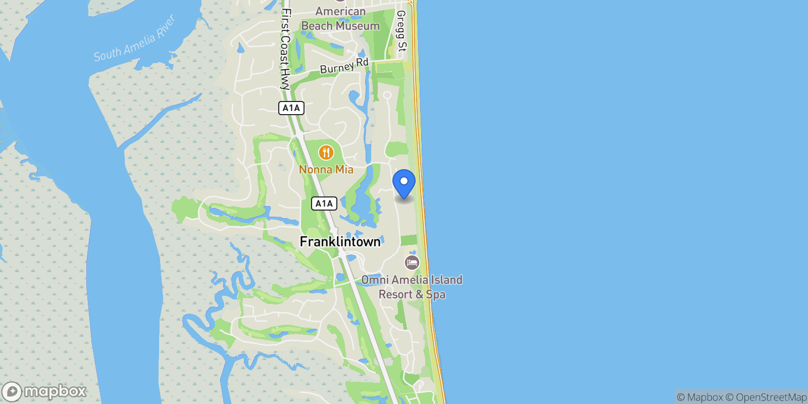 Map showing 418 BEACHSIDE Place, Fernandina Beach, Florida, United States.