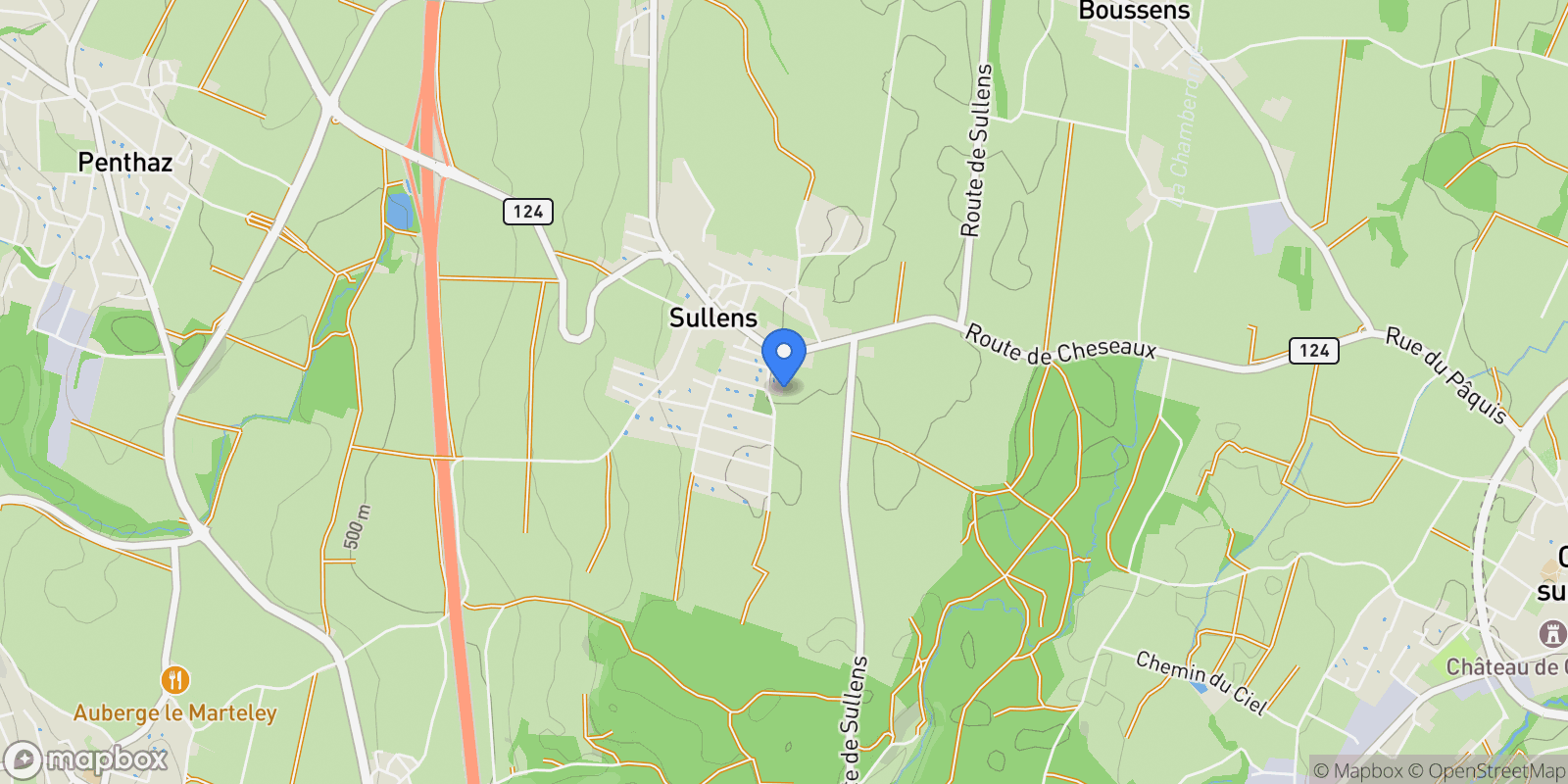 Map showing Sullens, Vaud, Switzerland.