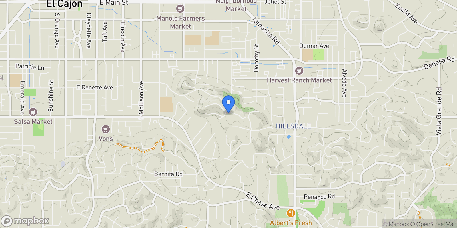 Map showing 905 Vista Del Monte Way, El Cajon, California, United States.
