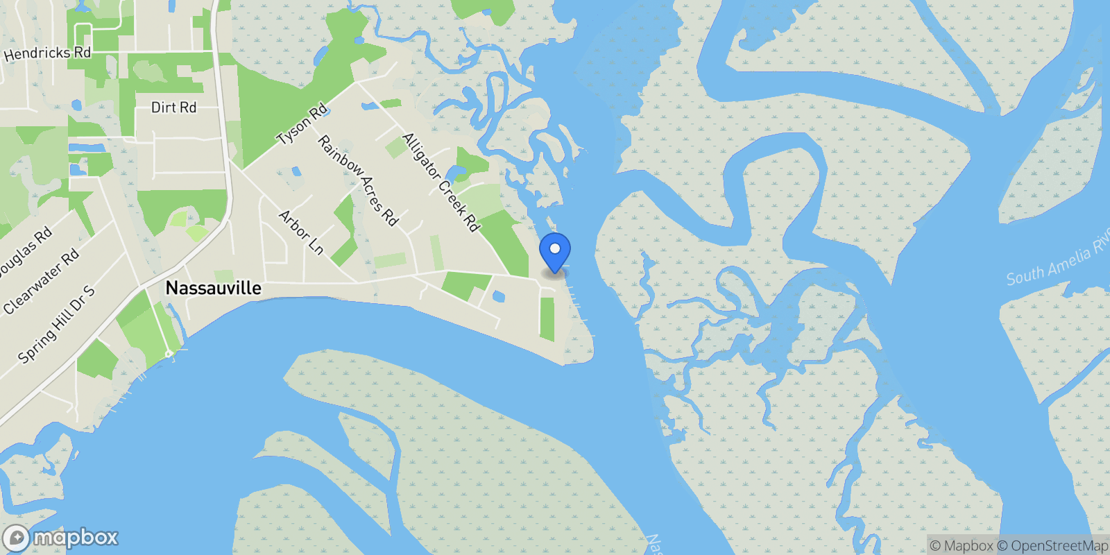 Map showing 95019 BOYETT Lane, Fernandina Beach, Florida, United States.