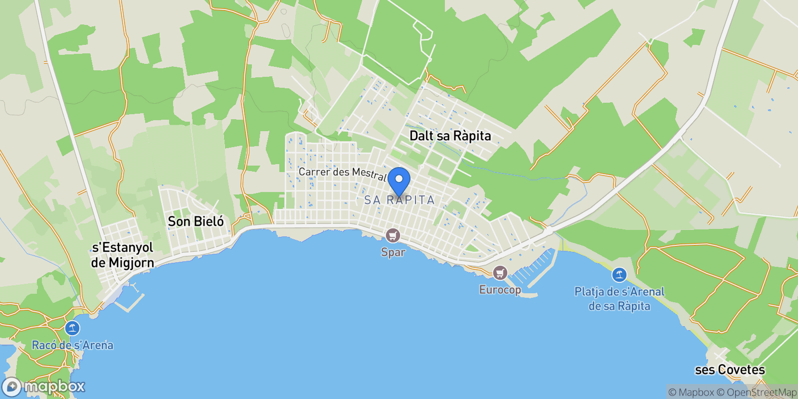Map showing Carrer de Sa Vinyola, Sec. 4-2, Campos, Balearic Islands, Spain.