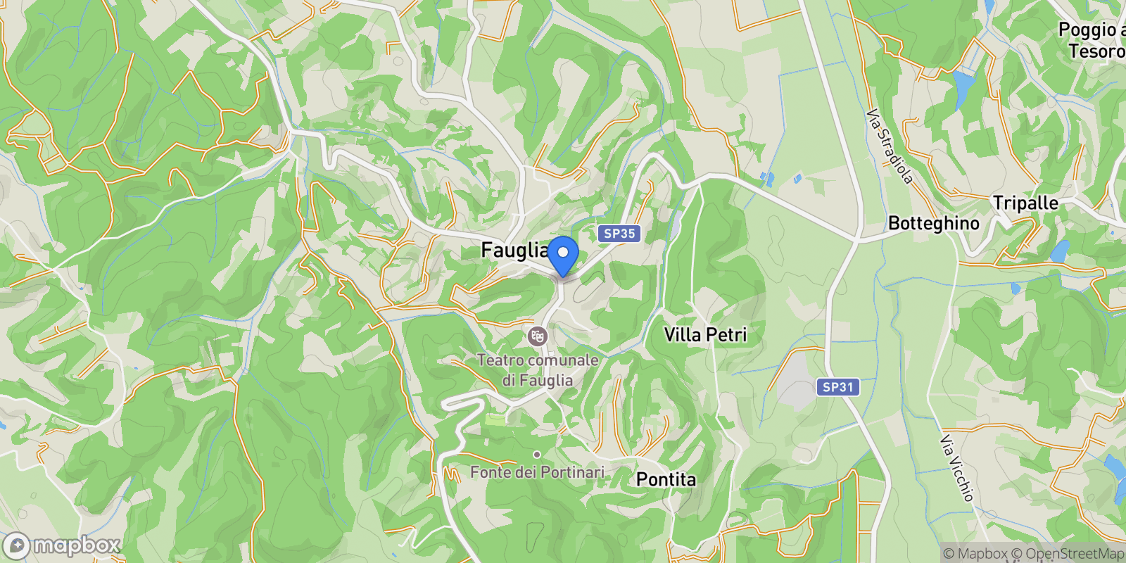 Map showing Garibaldi, Fauglia, Tuscany, Italy.