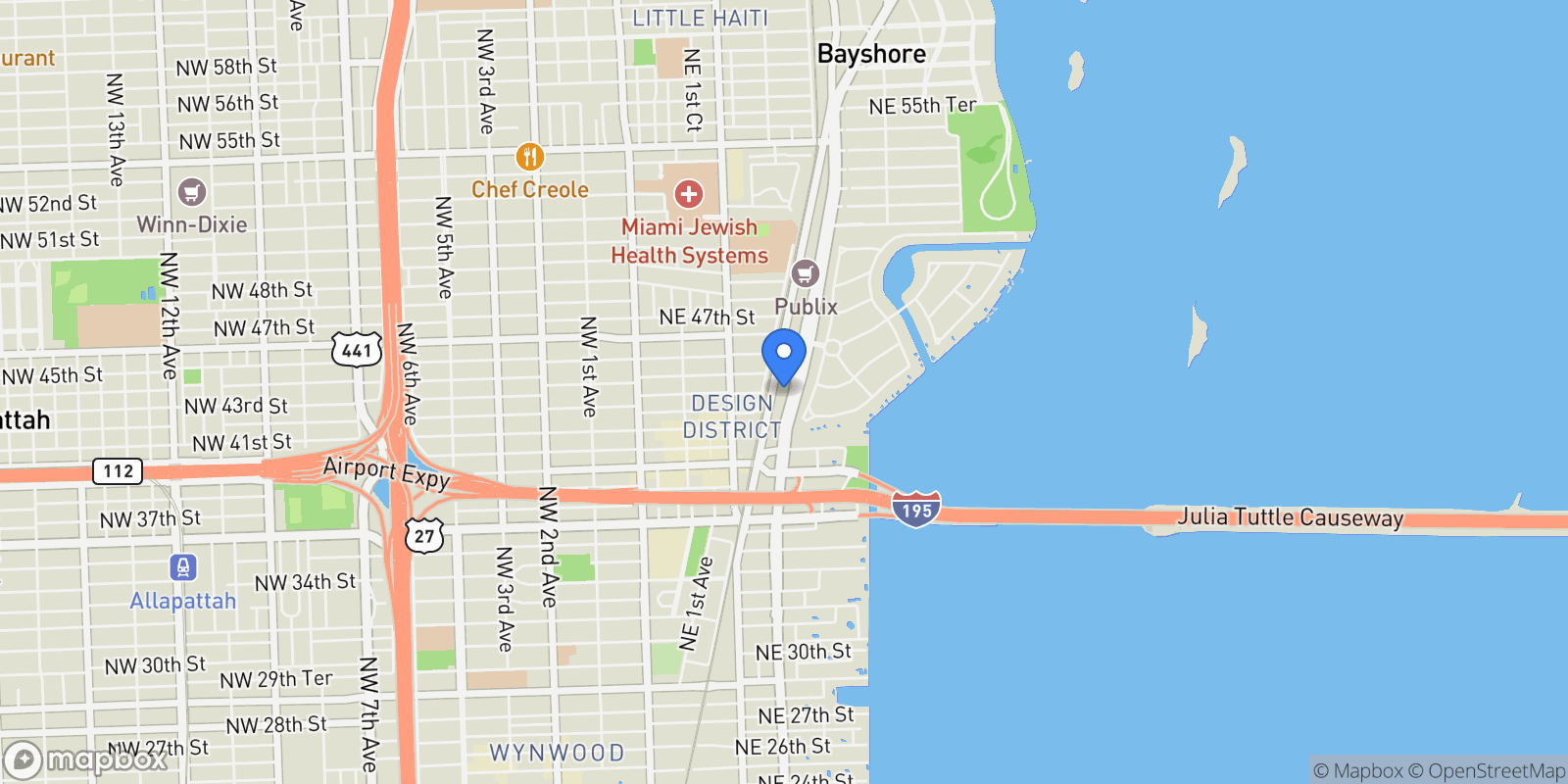 Map showing 4250 Biscayne Blvd Unit# 1416, Miami, FL 33137, Miami, Florida, United States.