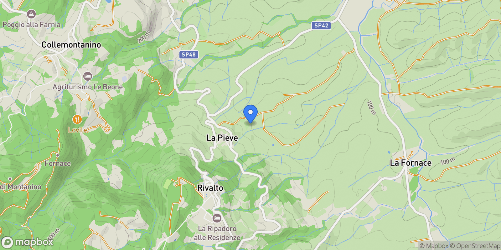 Map showing Vicinale della Collina, Tuscany, Italy.