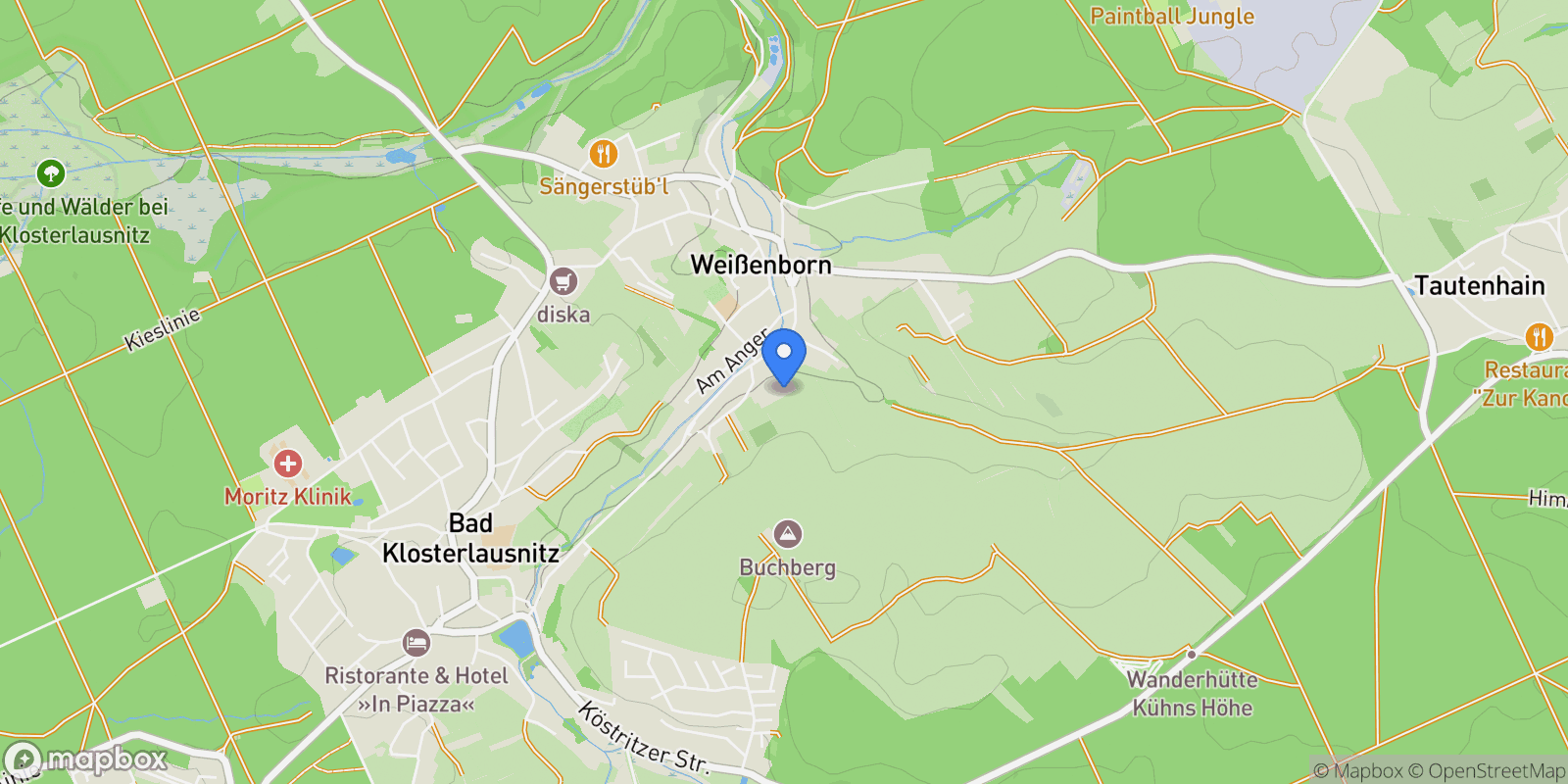 Map showing Sector, Weißenborn, Thuringia, Germany.