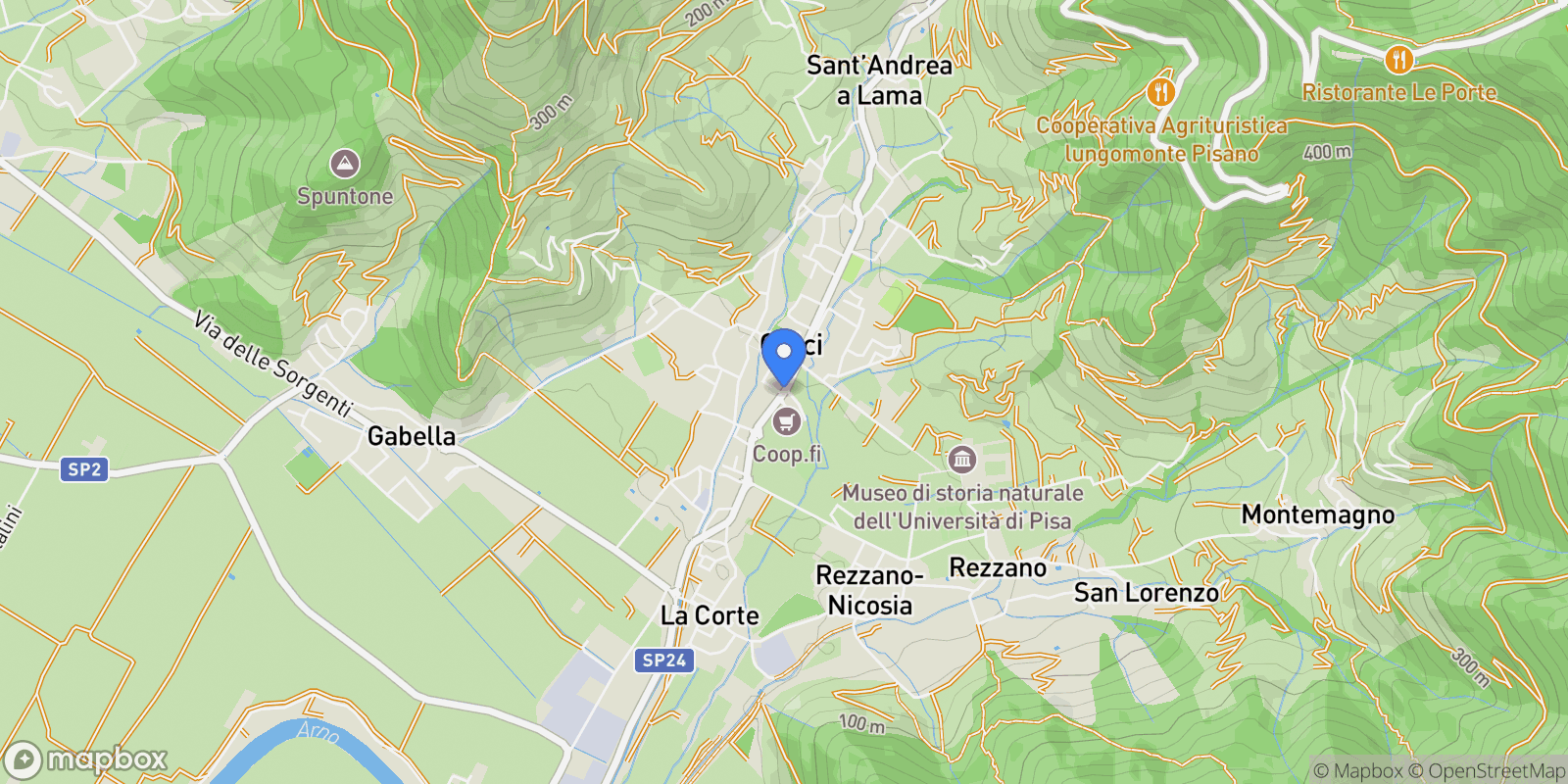 Map showing roma, La Pieve, Tuscany, Italy.