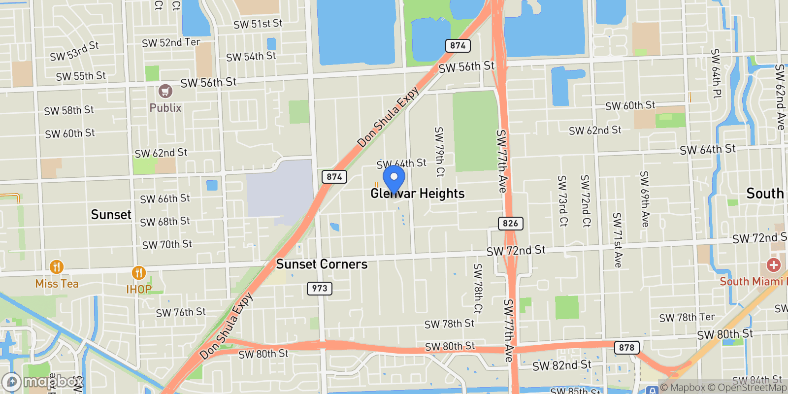 Map showing 8271 SW 67th St , Miami, FL 33143, Miami, Florida, United States.