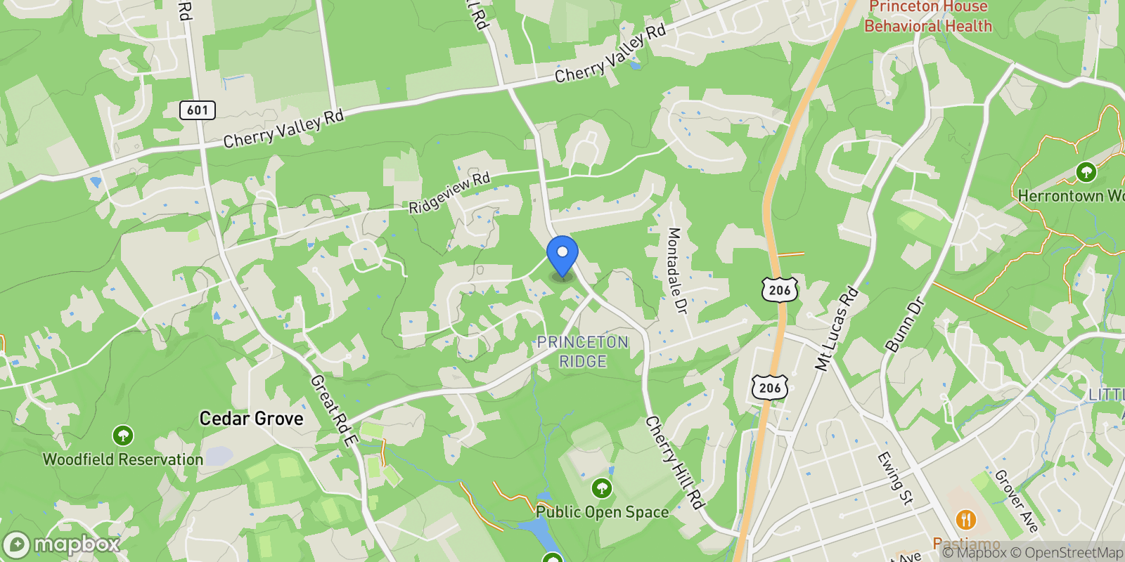 Map showing 458 Cherry Hill Road, Princeton, New Jersey, United States.