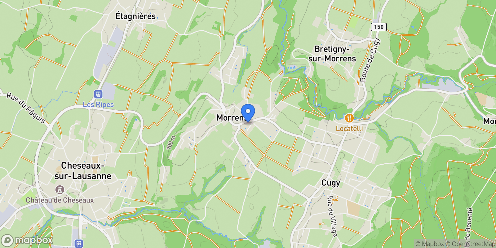 Map showing Morrens, Vaud, Switzerland.