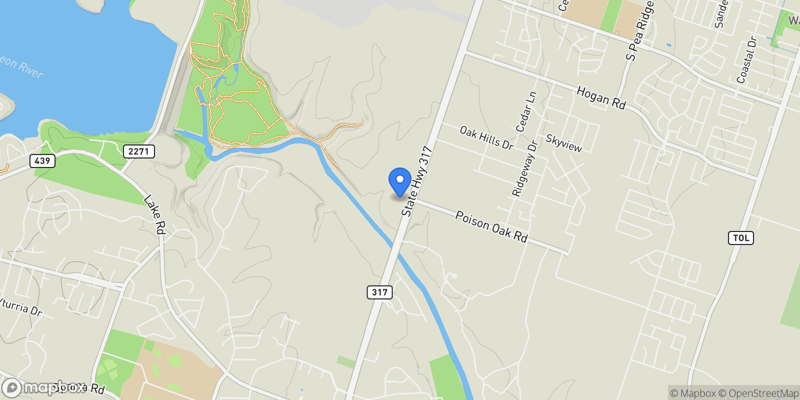 Map showing 4916 State Highway 317, Temple, Texas, United States.