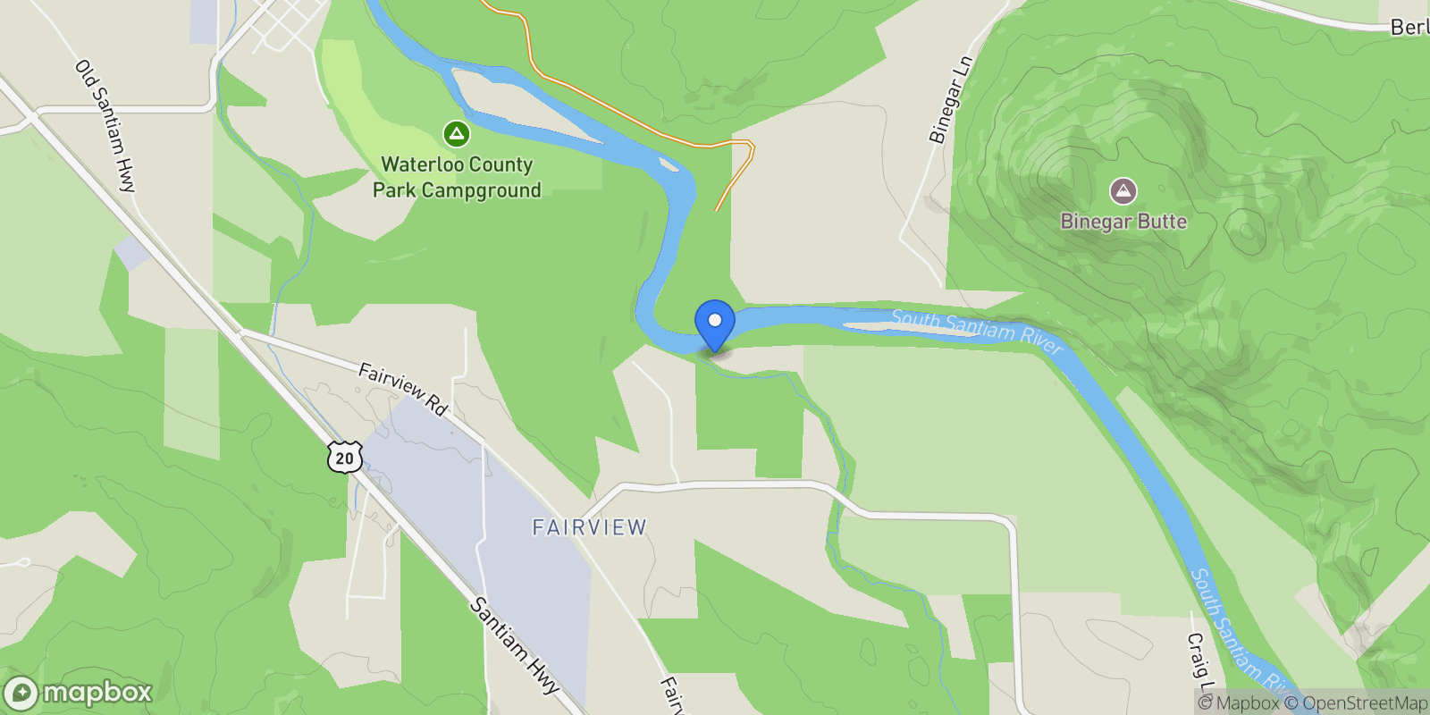 Map showing 39889 MCDOWELL CREEK DRIVE, Lebanon, Oregon, United States.