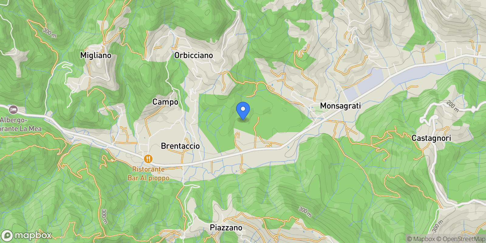 Map showing pradalino, Tuscany, Italy.