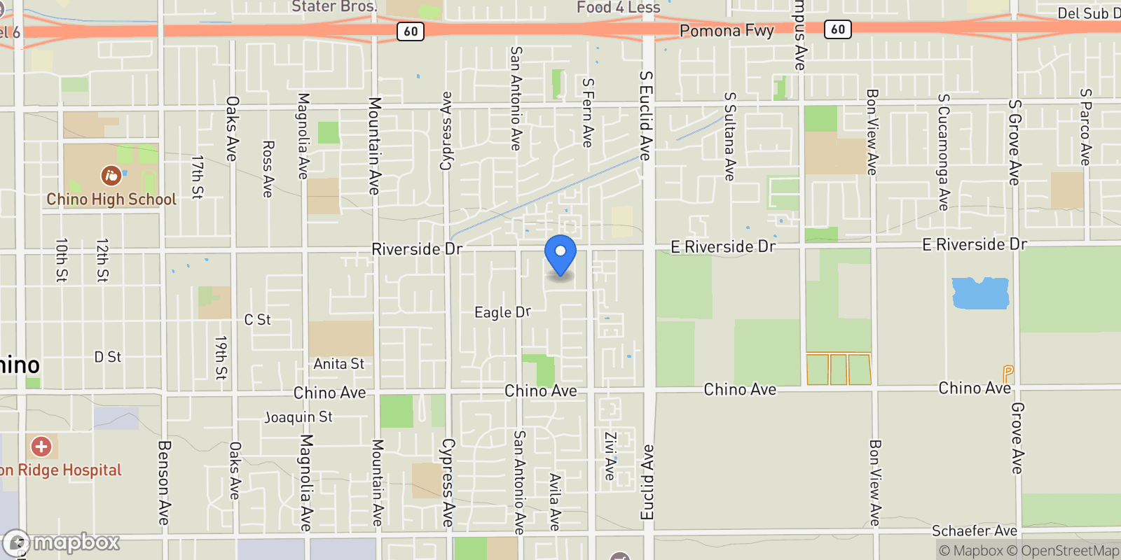 Map showing 6843 Renato Court, Chino, CA 91710, Chino, California, United States.