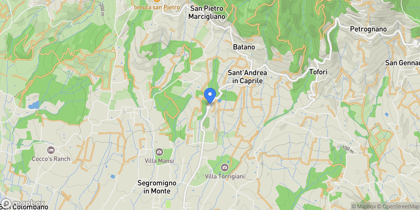Map showing Sant'Andrea in Caprile, Tuscany, Italy.