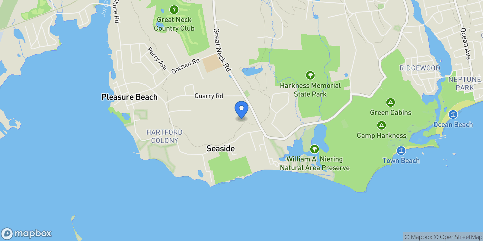 Map showing 15A Shore Road, Waterford, CT 06385, Waterford, Connecticut, United States.