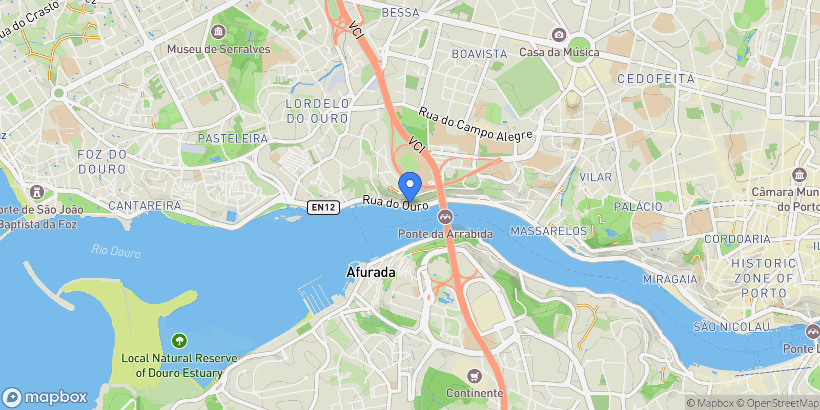 Map showing Lordelo do Ouro e Massarelos, Porto, Lordelo do Ouro e Massarelos, Porto District, Portugal.