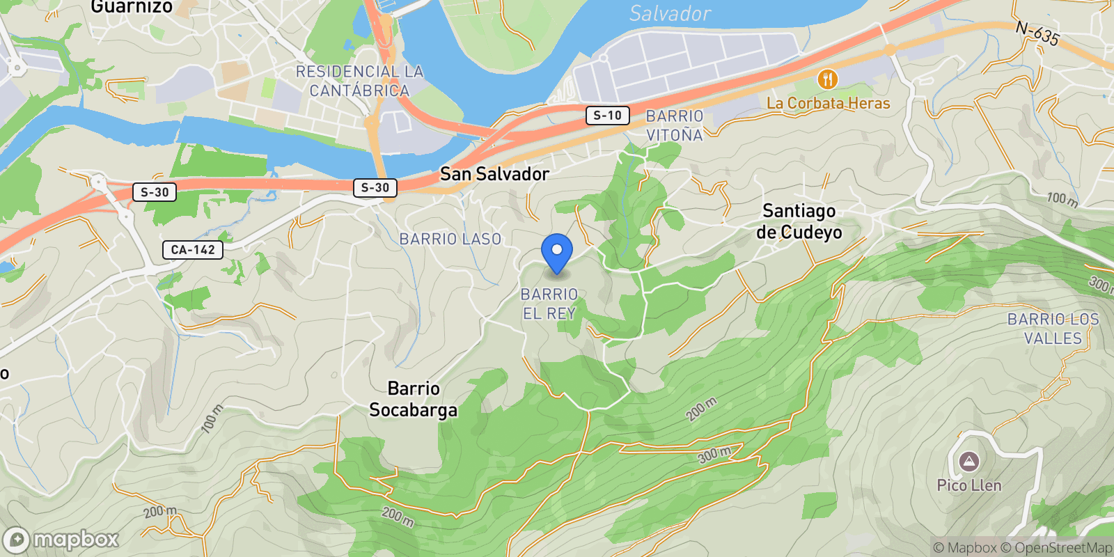 Map showing Diseminados San Salvador, 160, 39619, San Salvador, Cantabria, San Salvador, Medio Cudeyo, Cantabria, Spain.