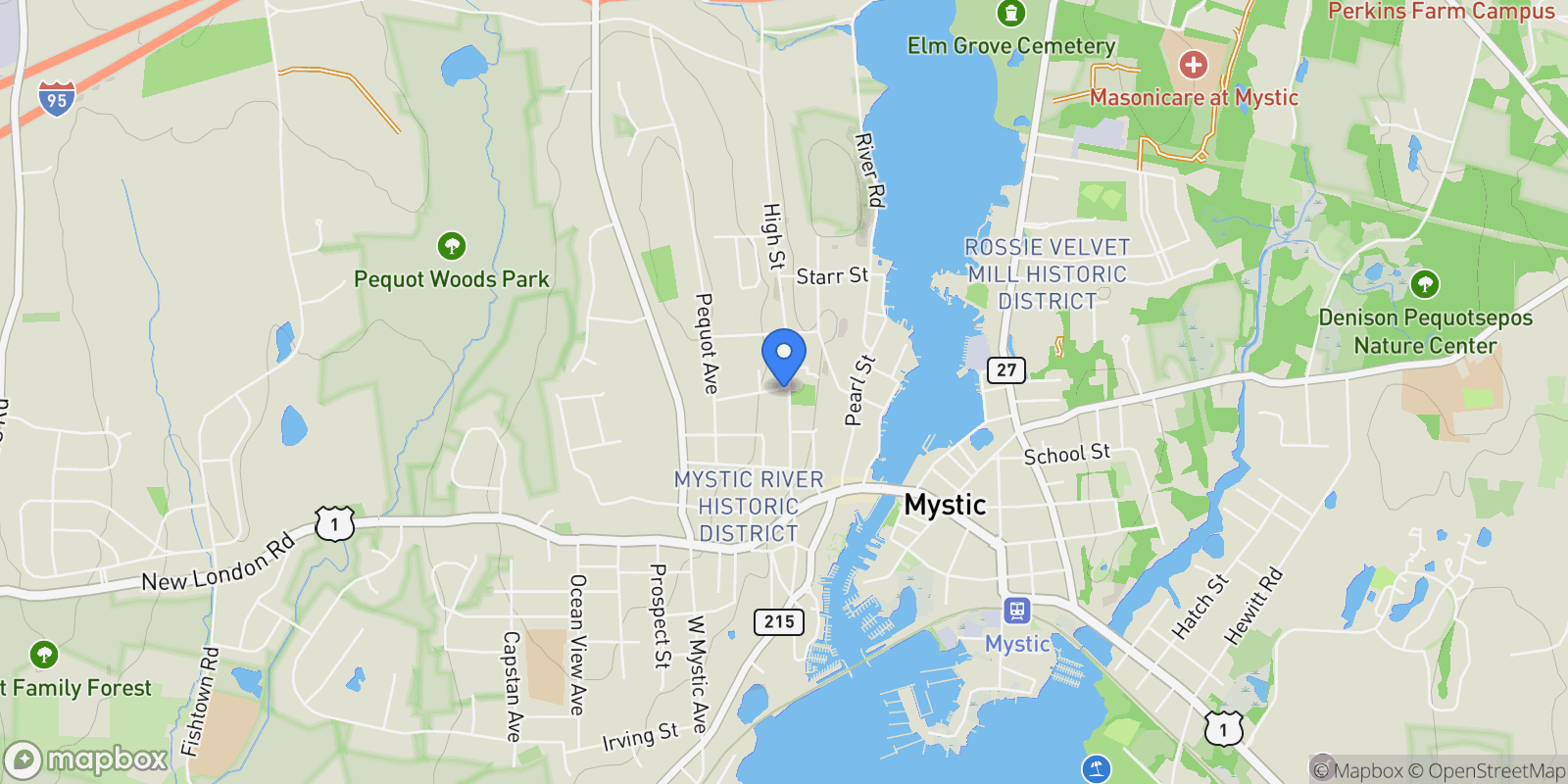 Map showing 245 High Street, Groton, CT 06355, Groton, Connecticut, United States.