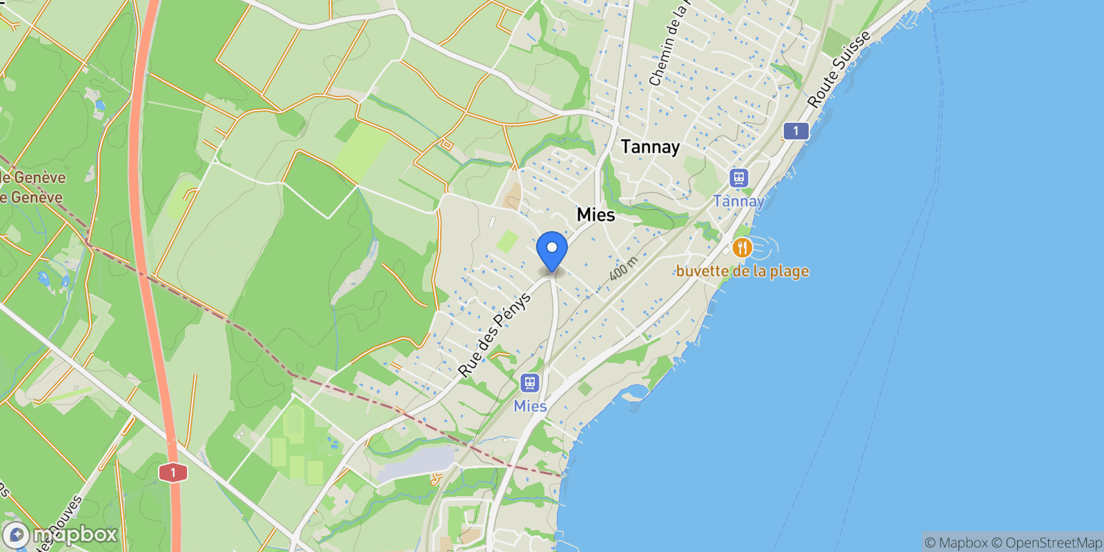 Map showing Mies, Vaud, Switzerland.