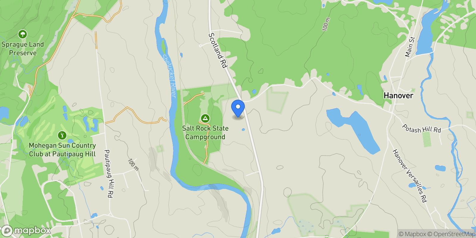 Map showing 145 Scotland Road, Sprague, CT 06330, Sprague, Connecticut, United States.