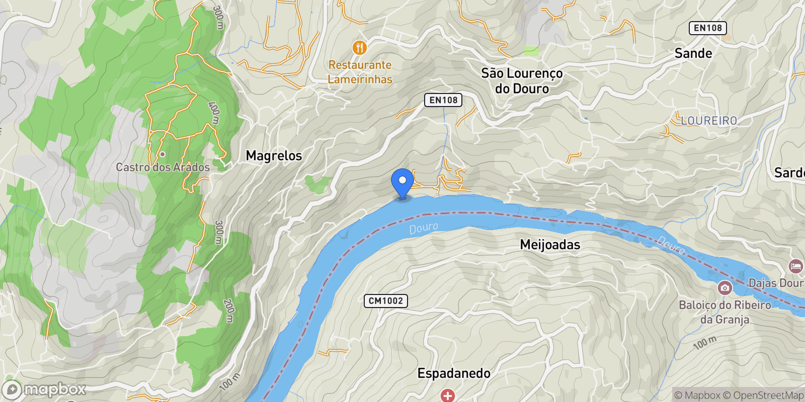 Map showing Sande e São Lourenço, Porto, Sande e Sao Lourenco do Douro, Porto District, Portugal.