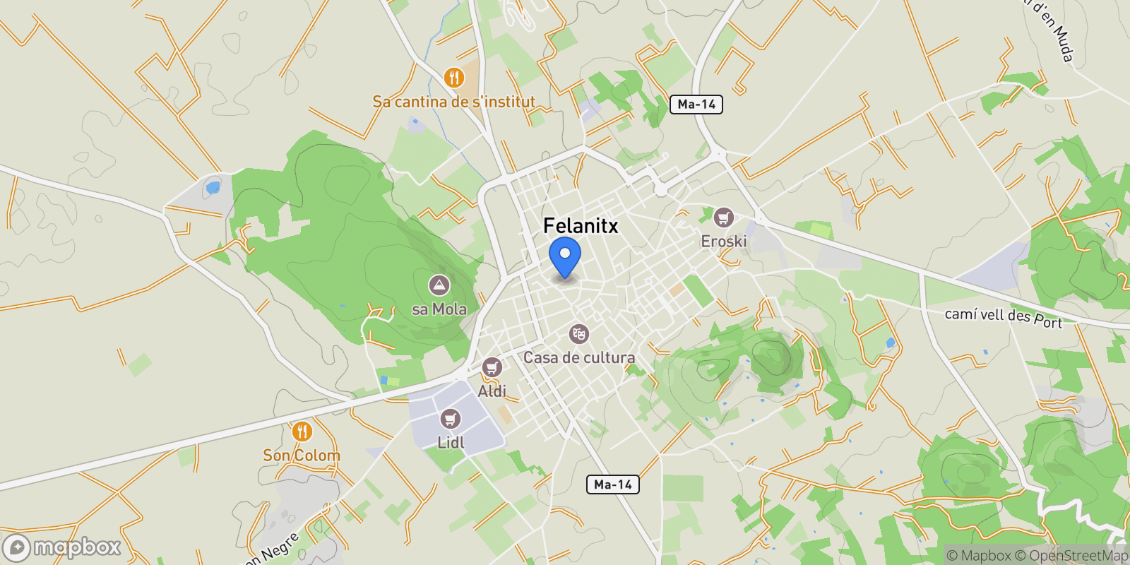 Map showing Carrer des Forats, Felanitx, Balearic Islands, Spain.