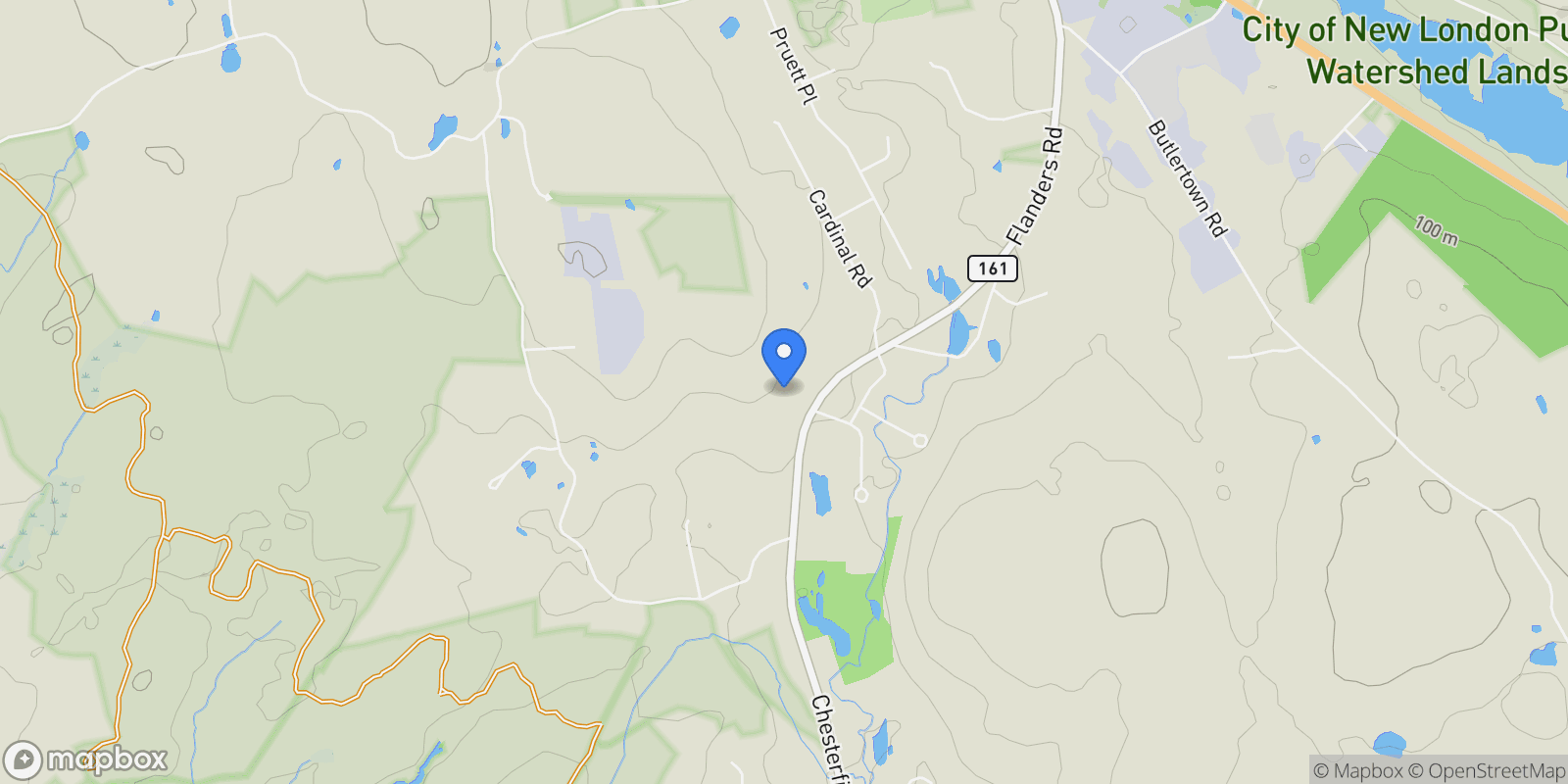 Map showing Chesterfield Road, East Lyme, CT 06333, East Lyme, Connecticut, United States.