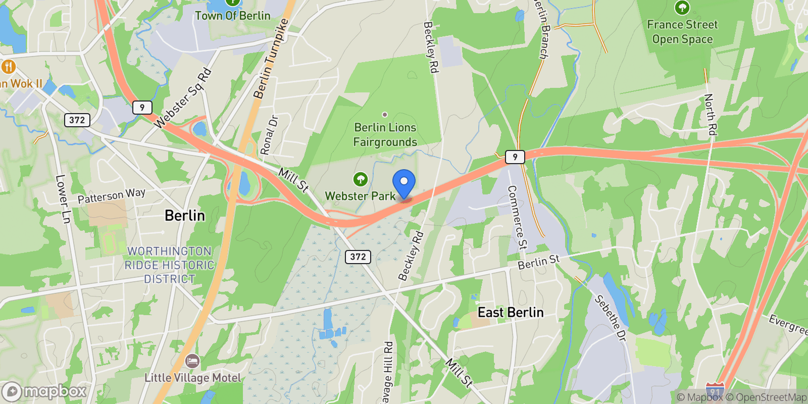 Map showing 33 Farm View Drive, Norwich, CT 03660, Berlin, Connecticut, United States.