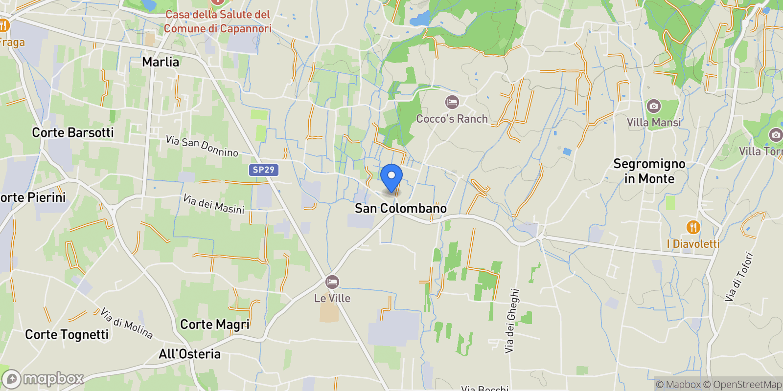 Map showing Corte Franceschini, Tuscany, Italy.