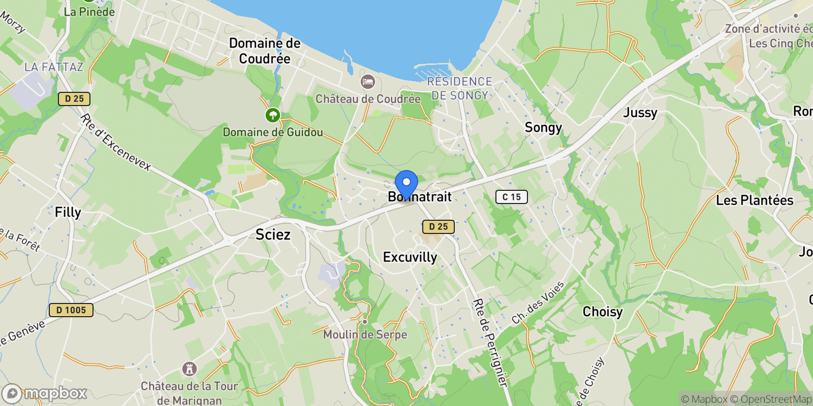 Map showing Sciez, Auvergne-Rhône-Alpes, France.