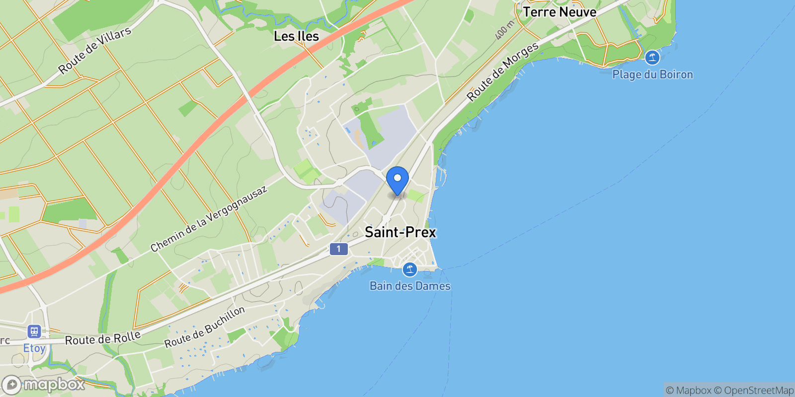 Map showing Saint-Prex, Vaud, Switzerland.