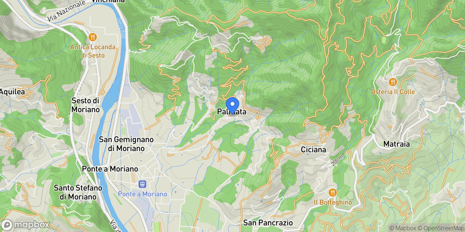 Map showing Lucca, Tuscany, Italy.