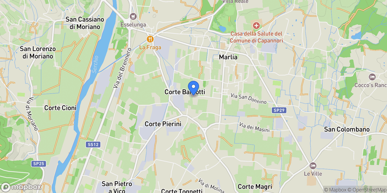Map showing Corte Franceschini, Tuscany, Italy.