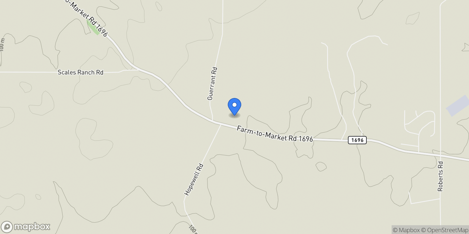 Map showing 1022 Fm 1696 Road W, Huntsville, TX 77320, Oakhurst, Texas, United States.